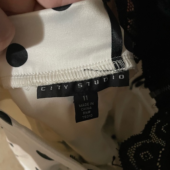 Black and White Polkadot Two Piece - Picture 2 of 5